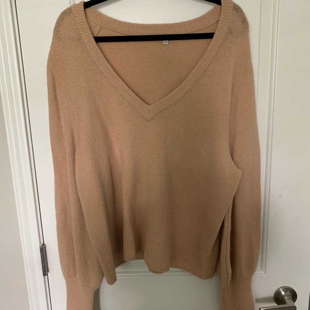 Madewell Tan V-neck Sweater